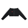 Link King Diamonds Women's Off-Shoulder Full Zip Hoodie