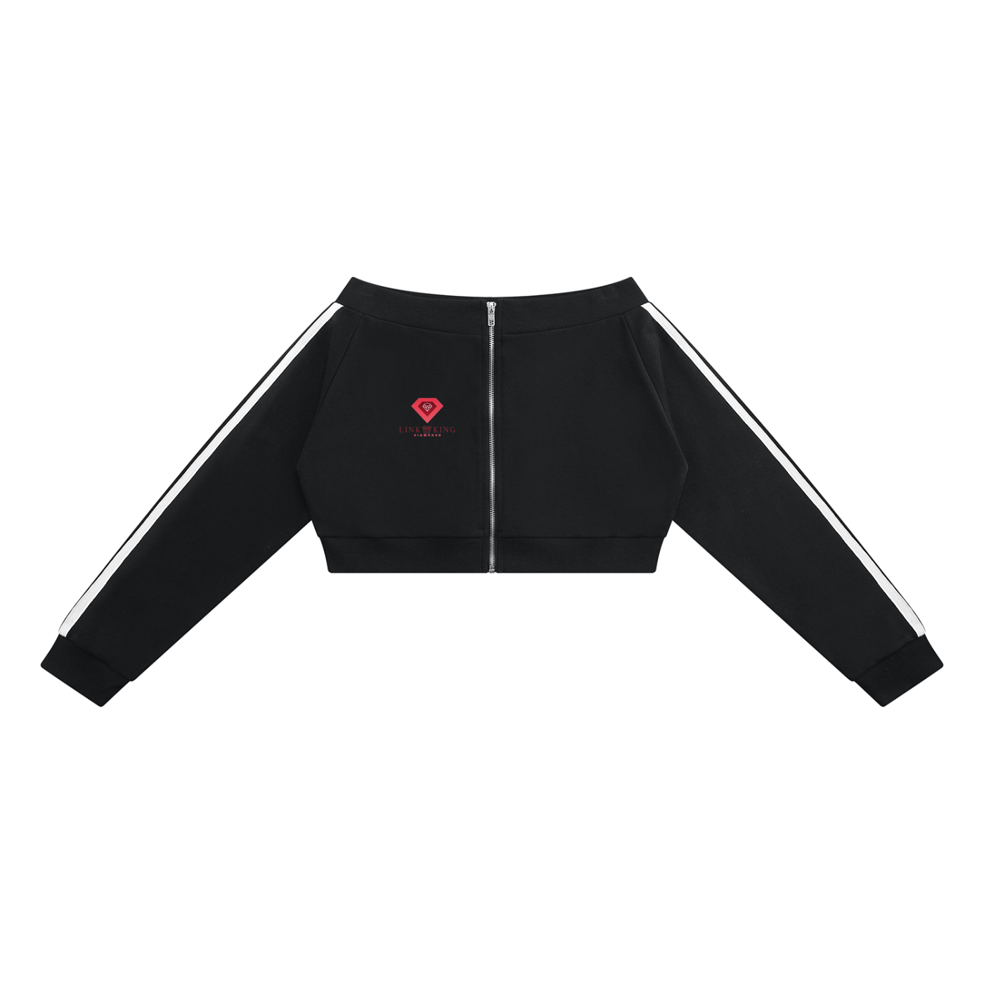 Link King Diamonds Women's Off-Shoulder Full Zip Hoodie