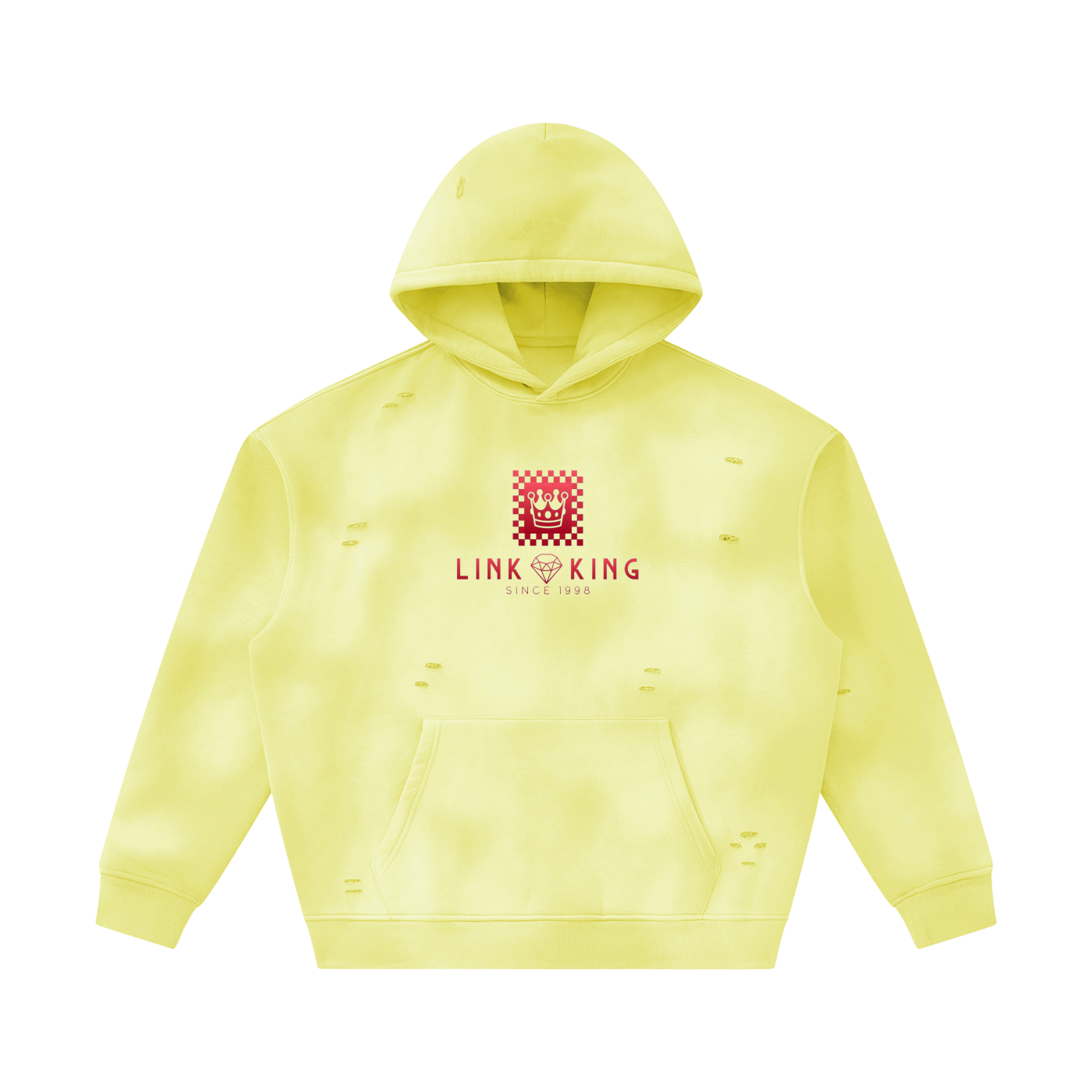 Link King 98 Sunfade Frayed Fleece Hoodie