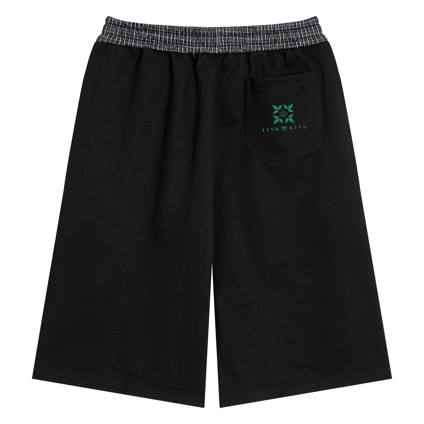 Link King Sweet Leaf  Plaid Waistband Shorts