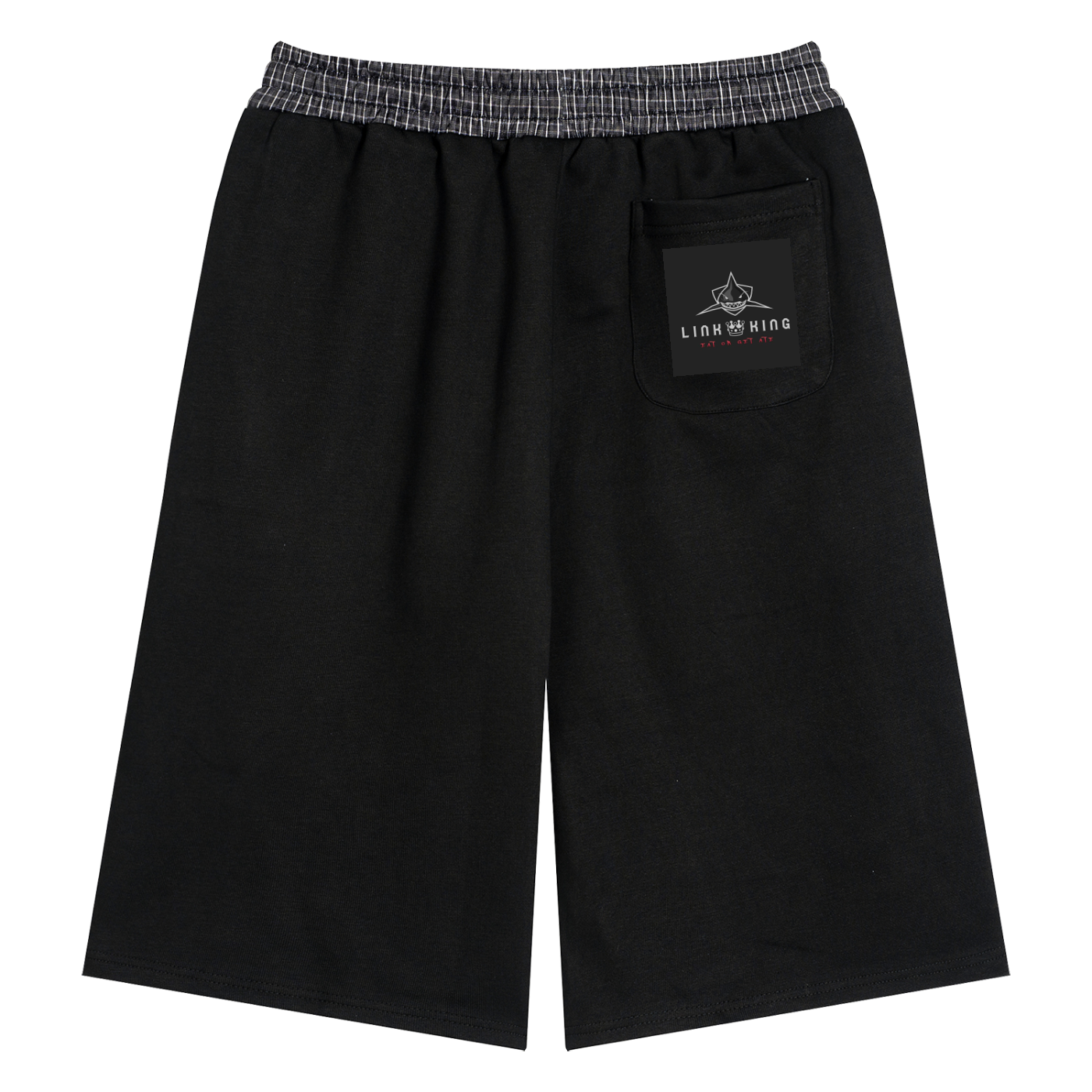 Link King Eat or get Ate Plaid Waistband Shorts