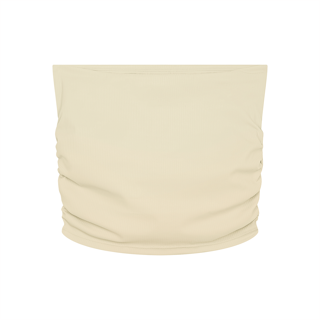 Link King Women’s Ruched Cropped Yoga Tube Top
