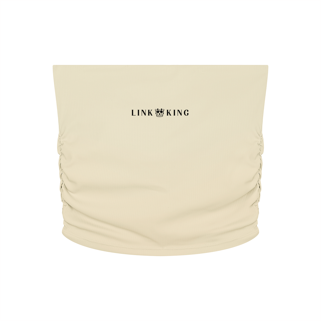 Link King Women’s Ruched Cropped Yoga Tube Top