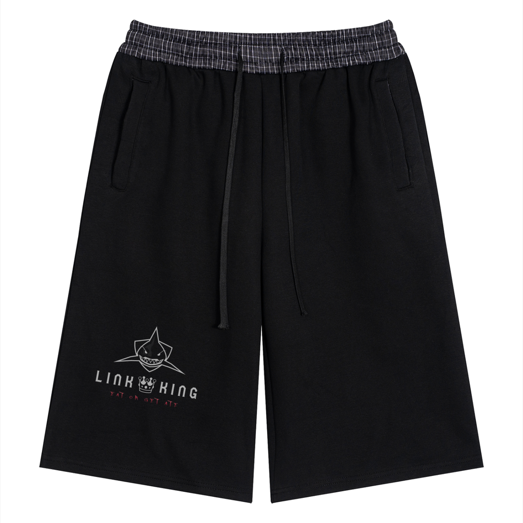 Link King Eat or get Ate Plaid Waistband Shorts